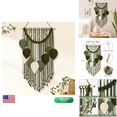 Weldomcor Macrame Wall Hanging Boho Leaf Woven Tapestry Bohemian Chic Home
