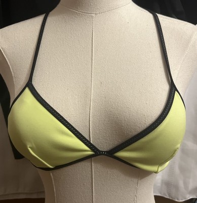 VICTORIA S SECRET   The Teeny Triangle  Yellow Bikini Top Size ES TP