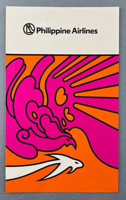 Philippine Airlines Airline Menu circa 1970s Heavy Snack Abstract Art Cover PAL