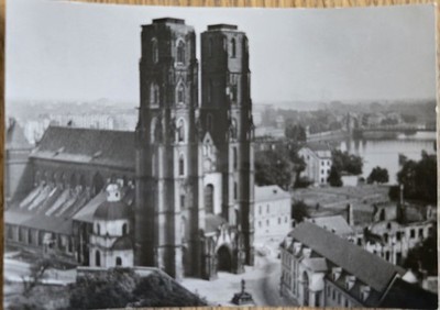 Wroclaw Cathedral Widok z Katedra Poland Ruch Postcard 1958