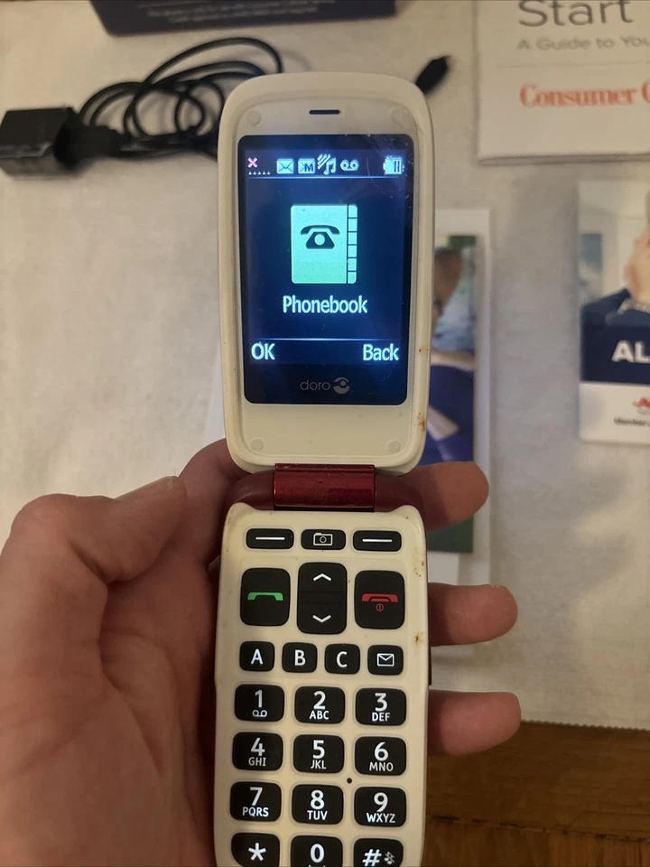 Teléfono abatible Doro PhoneEasy 626 rojo/blanco (celular de consumo) - ¡FUNCIONA! ENVÍO GRATUITO Foto 3 de 4