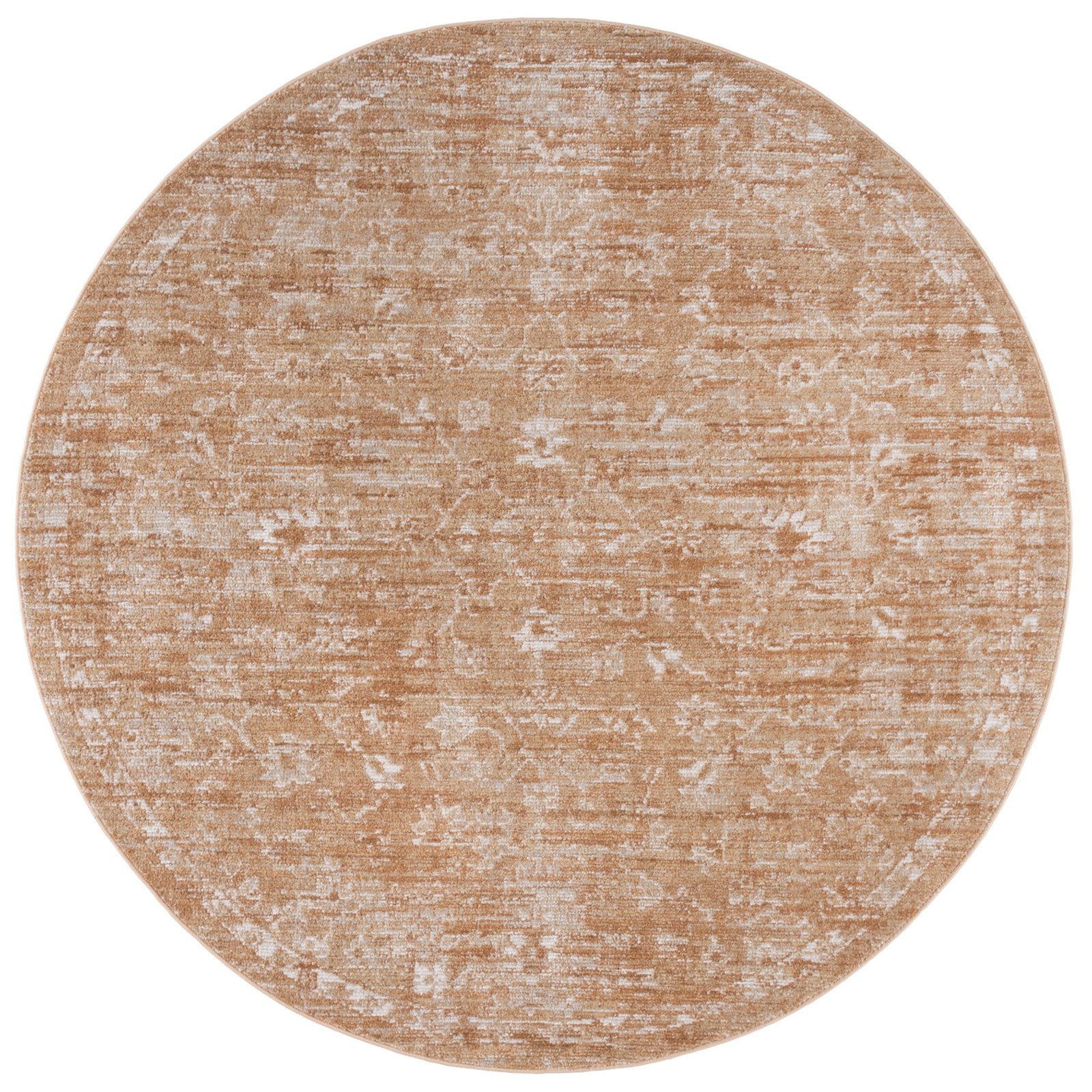 SAFAVIEH Hazel Collection Area Rug - 6' Round, Gold & Ivory, Non-Shedding & E...