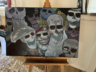 Night Gallery Painting  Camera Obsura  Acrylic On Canvas 24 x32 