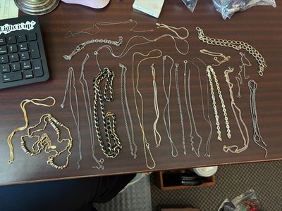 22 Chain Necklace Lot - Crafting Necklaces and Repair Pieces