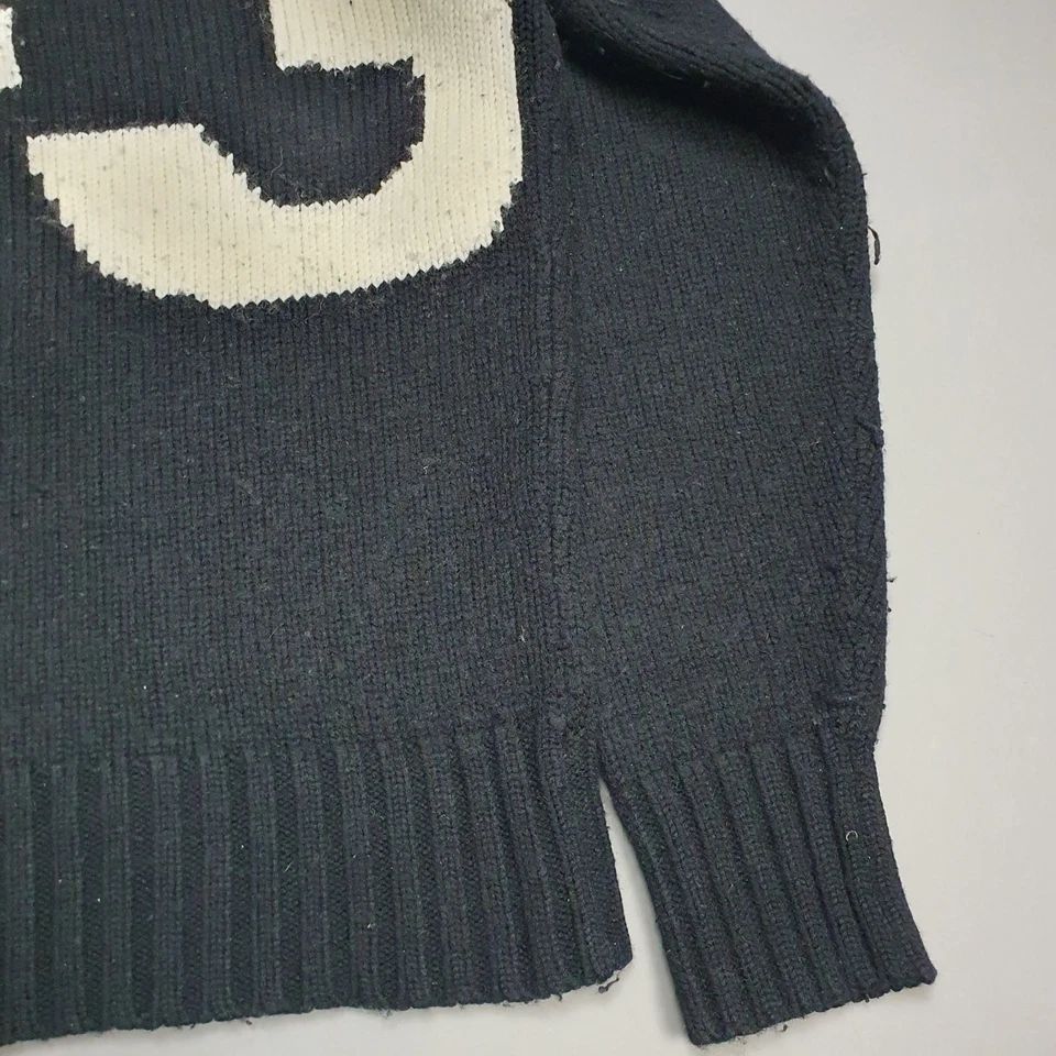 Moletom Adidas Y-3 masculino XL pulôver de lã preta logotipo Yohji Yamamoto - Imagem 3 de 4