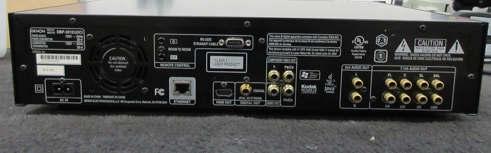 Denon DBP-2012UDCI Blu-ray Player 3D SACD DVD CD Internet Streaming Black - Image 3 of 4