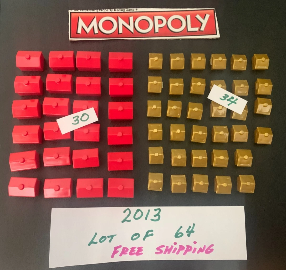 Lot De 22 Bâtiments Rouges De Remplacement Pour Monopoly City - Pièces De Rechange Occasion
