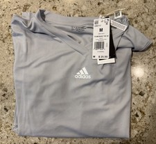 Medium adidas women Team Base Tee Long Sleeve Gray QTY NWT Retail 25