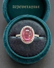 Oval Pink Tourmaline Cabochon Ring 925Sterling Silver Women’s Engagement Ring.