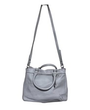 perlina leather handbag crossbody shoulder gray pebbled