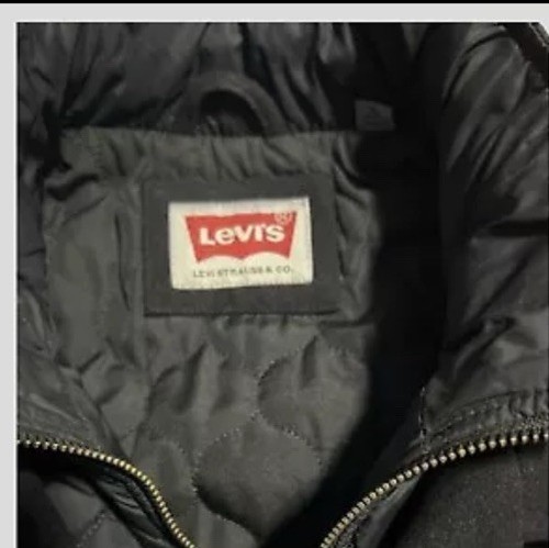 Levi's Strauss Pea Coat Men’s Size XL Black Wool Blend Heavy Double Breasted - Picture 5 of 5