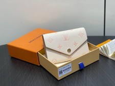 LLOUISV Victorine Wallet M14967 Cream Pink Monogram 12 x 9.5 x 2.5 cm - NEW