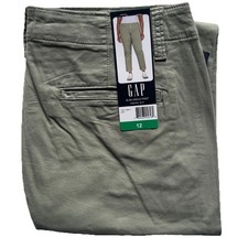 GAP Women s Slim Ankle Pant Stretch Cotton Twill Green US 12 NWT