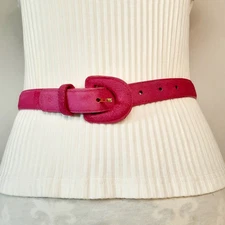 Strawbridge Clothier Fuchsia Pig Suede Belt Small Waist PVC Backing 