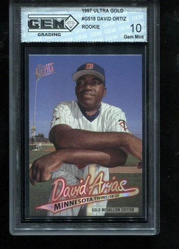 David Ortiz Rookie 1997 Fleer Ultra GOLD Medallion #518 RC HOF Twins GEM MINT 10