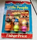 1983 Vintage Fisher Price Little People Circus Clowns #0675 Smiley Jiffy Chuckle