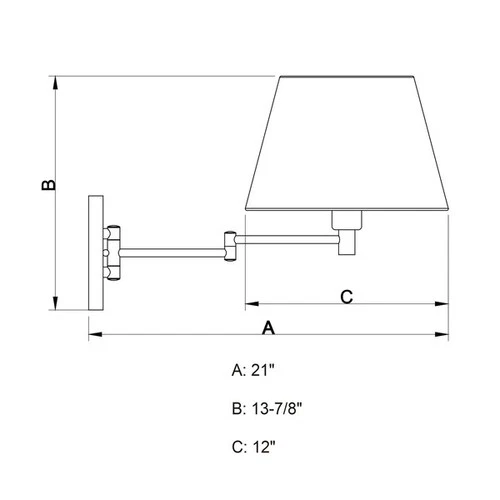 VAXCEL W0261 Chapeau Plug-In Brass Cone Motion Sensor Swing Arm Wall Lamp White - Picture 5 of 7