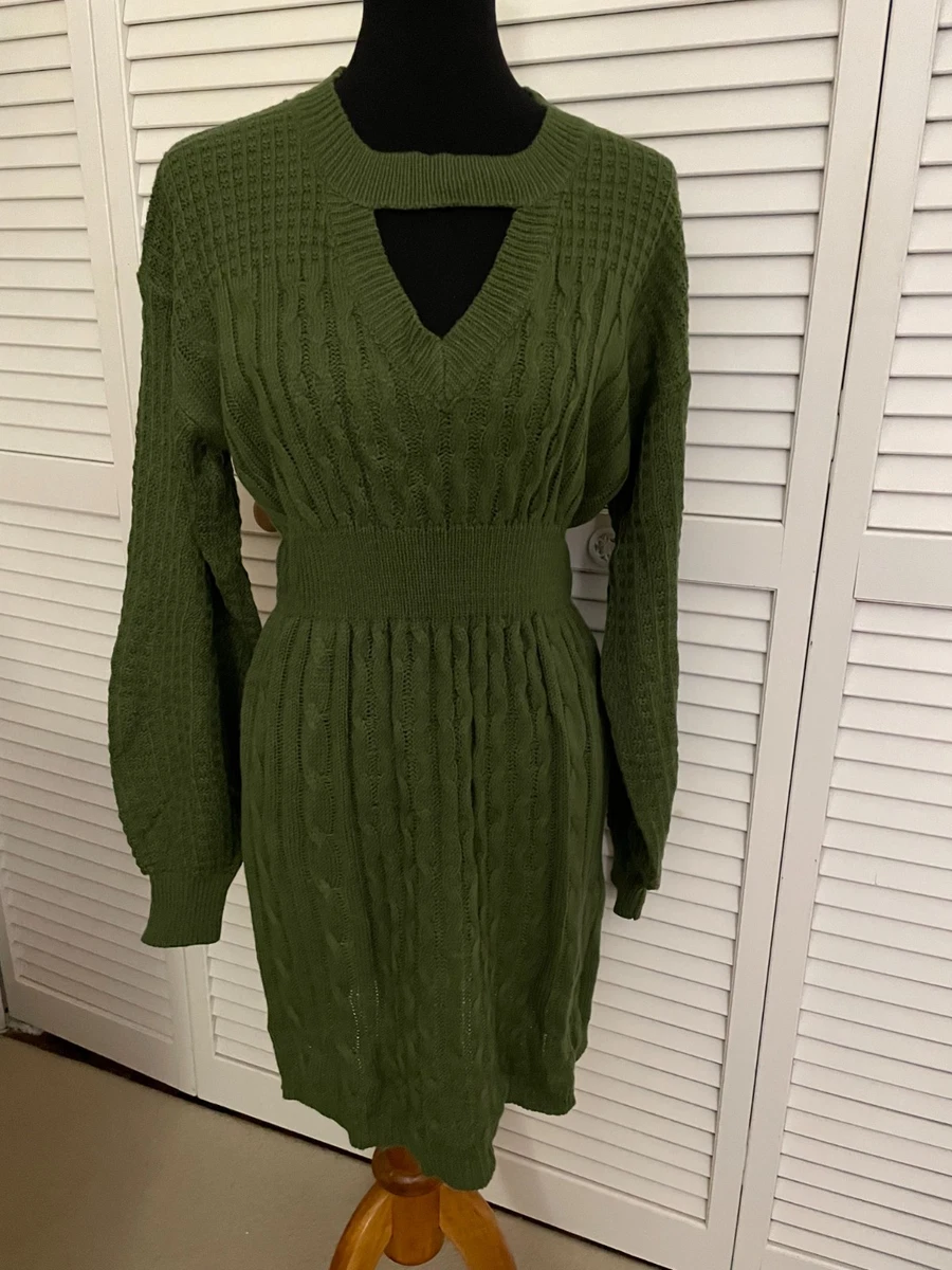 slim fit dress slacks Dark Green Sweater Top Dress - All Dresses