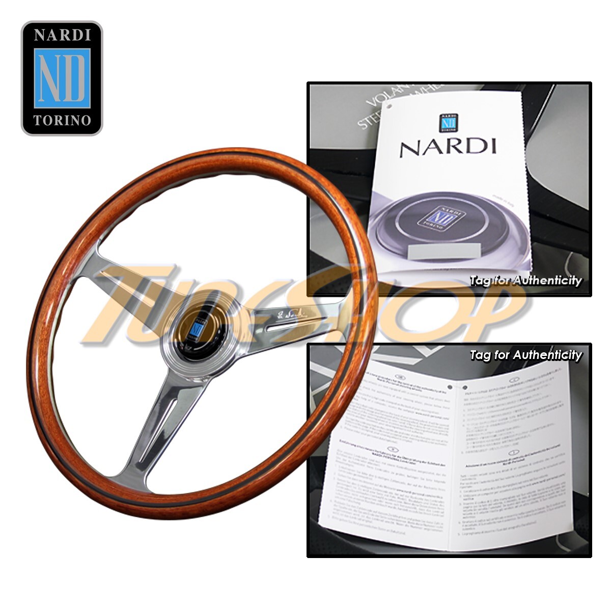 ITALY NARDI CLASSIC 360MM STEERING WHEEL MAHOGANY WOOD WITH