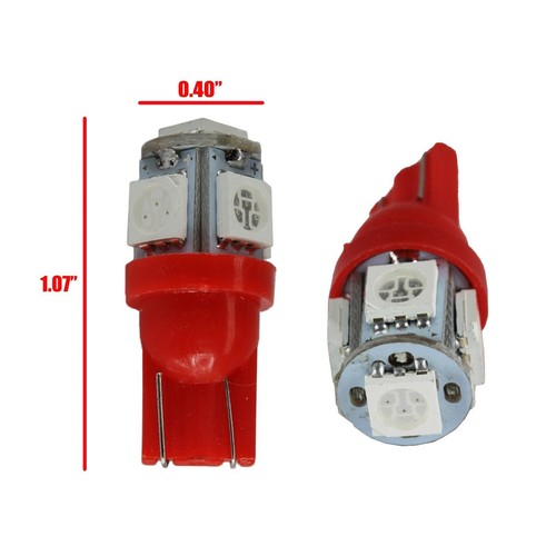 10x High Power Red T10 921 5050 Chip Interior/License Plate SMD LED Light Bulbs - Foto 2 di 2
