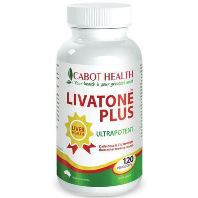 New Cabot Health Livatone Plus with Turmeric 120 Capsules Liva Tone Plus
