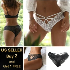 Women Sexy G-string Lingerie Thongs Panties Briefs Underwear Knickers Black D