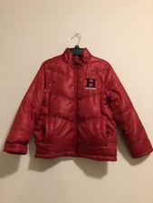 TOMMY HILFIGER Full Zip Up Red Down Puffer Down Blend Jacket Kids Boys Size 8-10