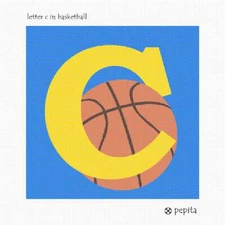 Letter C In Basketball Needlepoint Kit or Canvas