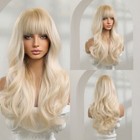  Long Wavy Platinum Blonde Hair Wigs Women Synthetic Wigs Party Daliy Cosplay US