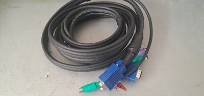 KVM Switch Cable Konsolen-Kabel 2x VGA D-Sub 2x 2 PS2 schwarz 3 Meter