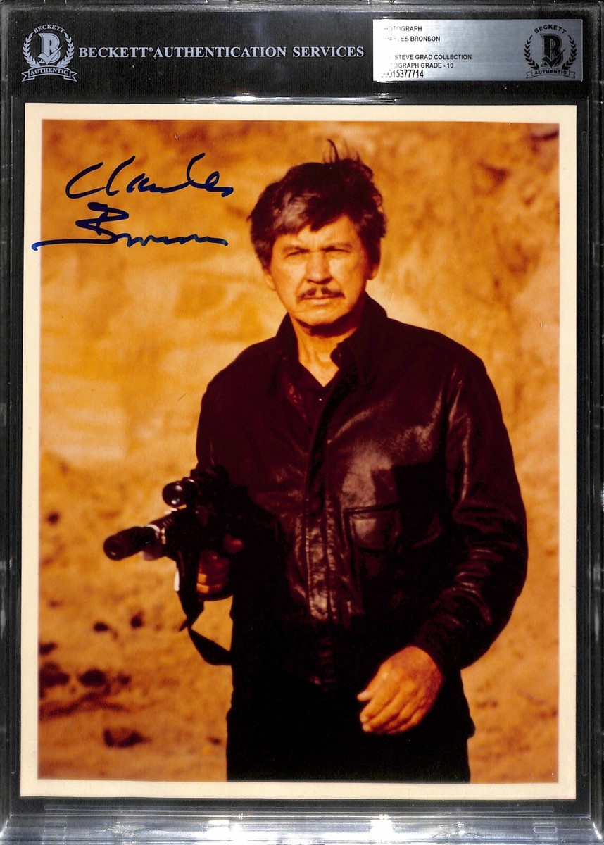 Charles Bronson Death Wish Signed 8x10 Photo Auto Grad 10 BAS