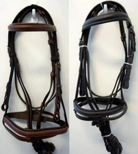 Quality Economy Brown/ Black English Bridle Leather w/Web Reins XL Full Cob Pony