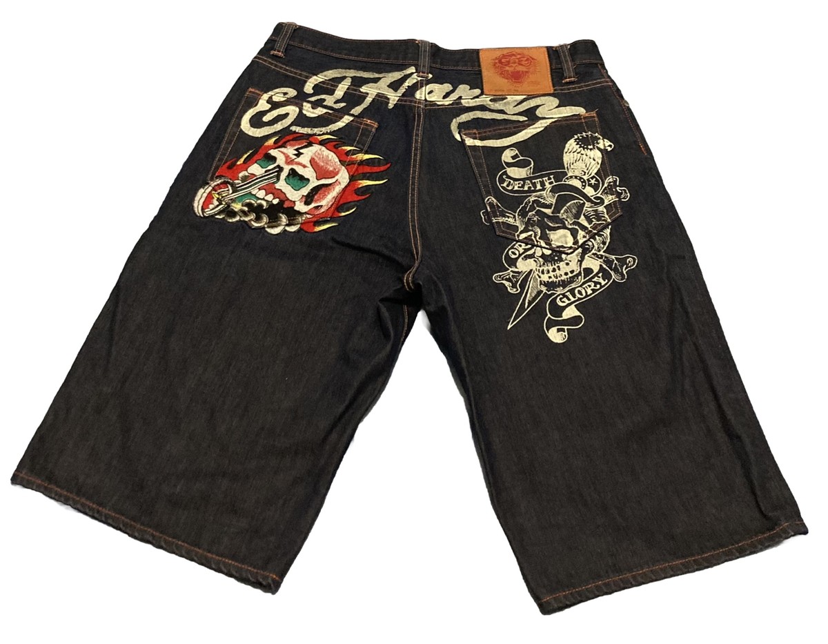Ed Hardy skull Shorts DEATH GLORY 刺繍 s-l1200.jpg
