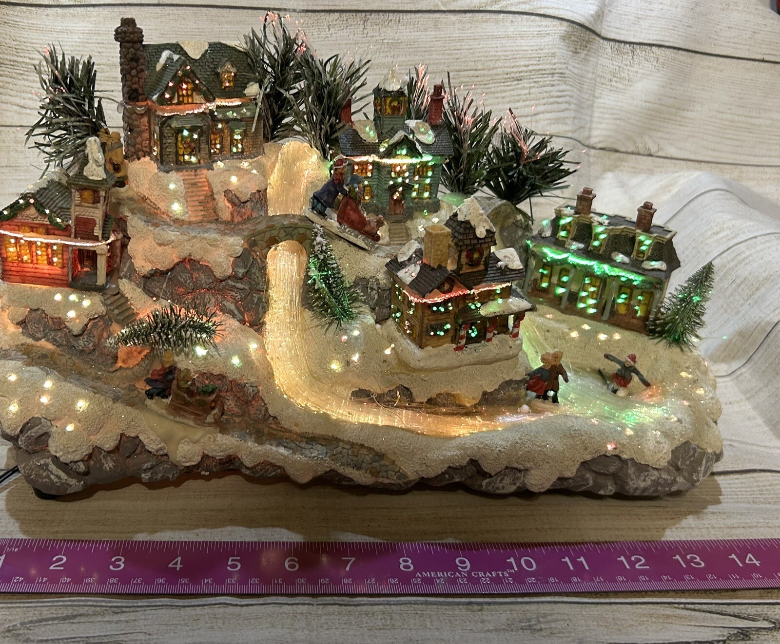 Vintage PuleO Fiber Optic Christmas Village Color Changing Scene w/Box