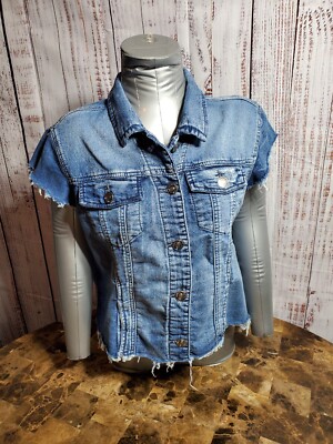 BUFFALO David Bitton Jacket Women's SP Blue Jean Denim Cut Off