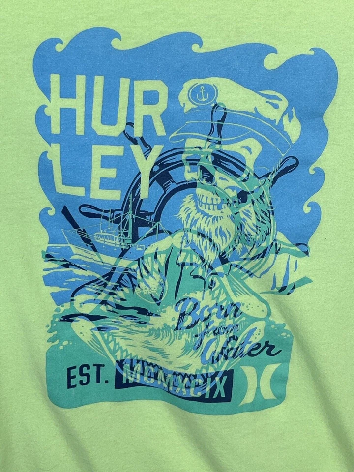 Hurley Born from Water Youth XL T-Shirt Cotton Blend 13-15yrs Captain Skull - Image 2 of 4