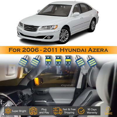 10 x Ultra White LED Lights Interior Package Kit For 2006 - 2011 Hyundai Azera