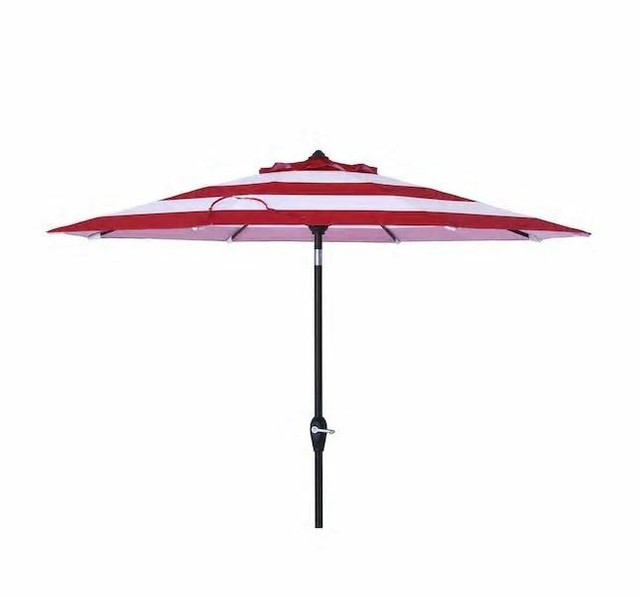 Allen Roth Green Palm Leaf Market 9 Ft Auto Tilt Round Patio Umbrella For Sale Online Ebay