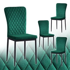 4/6X Dining Chairs Velvet/Suede/PU High Backrest Padded Seat Kitchen Home