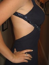 NITELINE Silk Chiffon w/ Beaded Accent Formal Dress - Sz 6 Excellent Condition!!