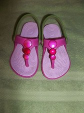 Girl's Crocs Pink And Green Sandals US Size C 6/7
