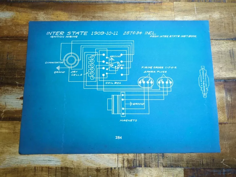 Antique International Harvester Truck 1918 All-Models Blueprint, Wiring Diagram - Image 2 of 4