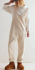 NEW FREE PEOPLE WE THE FREE IVORY HIGH ROLLER ONE PIECE JUMPSUIT SZ L SHORT