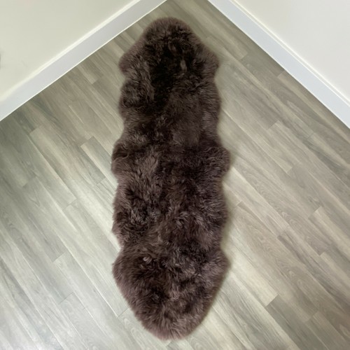 Double Chocolate Brown Sheepskin Rug XXL - Large 2 Skin Sheepskin Rug - Picture 6 of 6