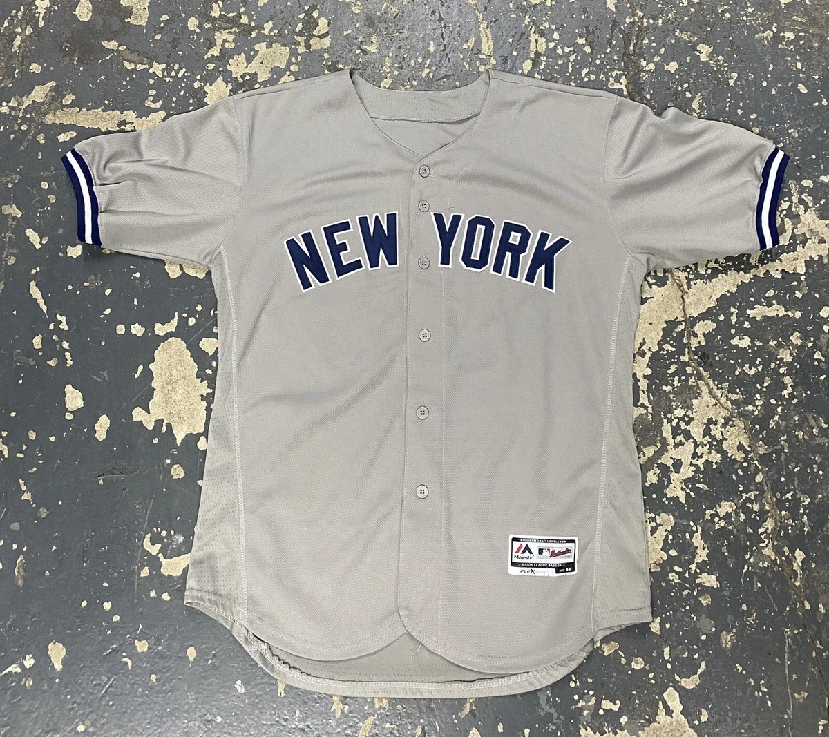 New York Yankees Aaron Judge Majestic Flex Base Jersey Gray Size 44 Sewn  Stitch