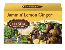 Celestial Seasonings Herbal Tea Caffeine Free Jammin' Lemon Ginger 20 Tea Bags