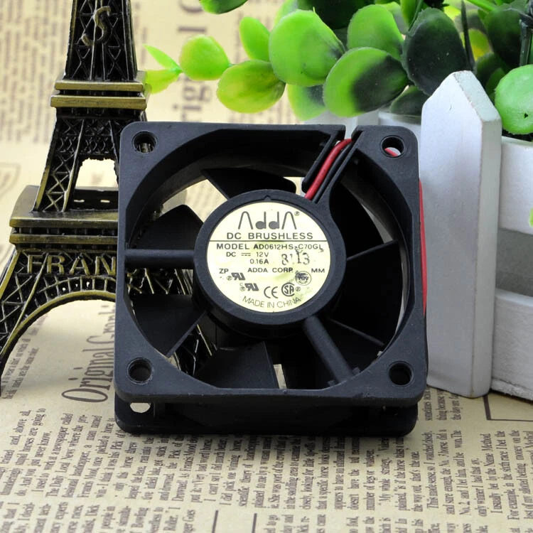 1pc ADDA AD0612HS-C70GL 6CM 6020 12V 0.16A 2-wire Cooling Fan - Image 2 of 2