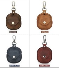 Leather case with keychain for Apple AirPods 2 1 protective leather case