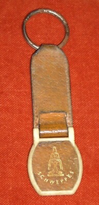 INDIAN TONIC SCHWEPPES Genuine Leather Key Ring 