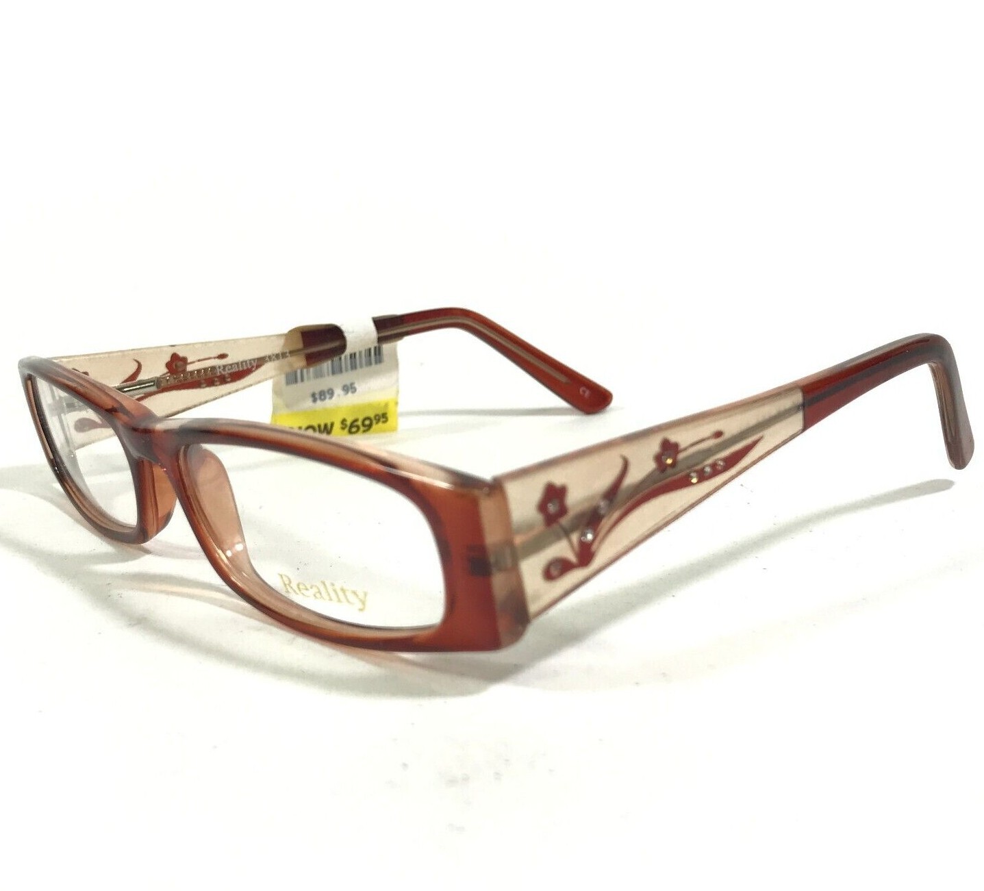 Reality 3813 BROWN Eyeglasses Frames Rectangular Full Rim 48-17-135